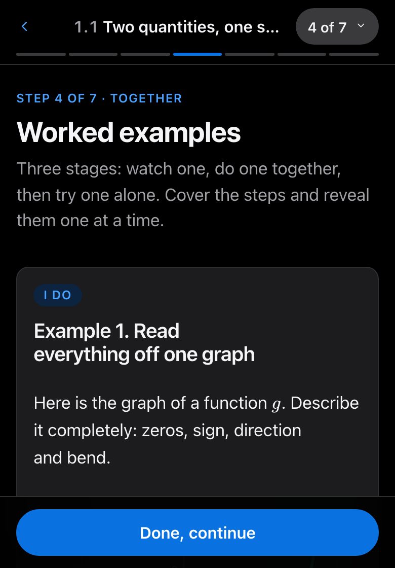 Step 4, Worked examples, as it looks in a lesson