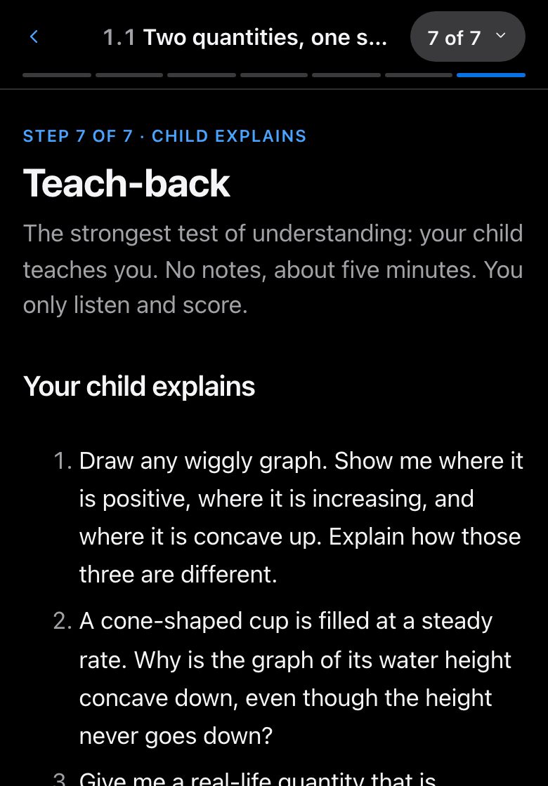 Step 7, Teach-back, as it looks in a lesson