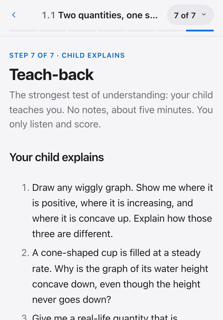Step 7, Teach-back, as it looks in a lesson